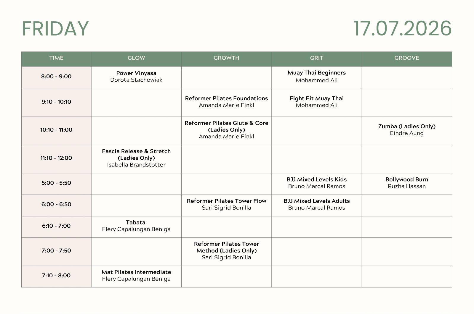 InnerG weekly schedule page 3