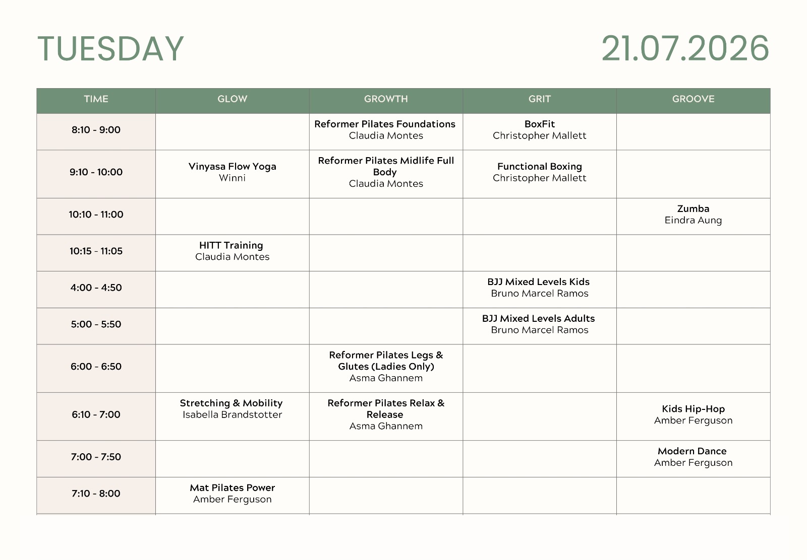 InnerG weekly schedule page 7
